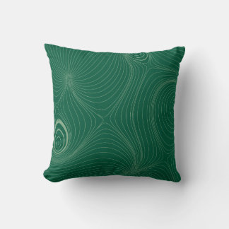 Moderne Salbeigrüne psychedelische topografische L Kissen