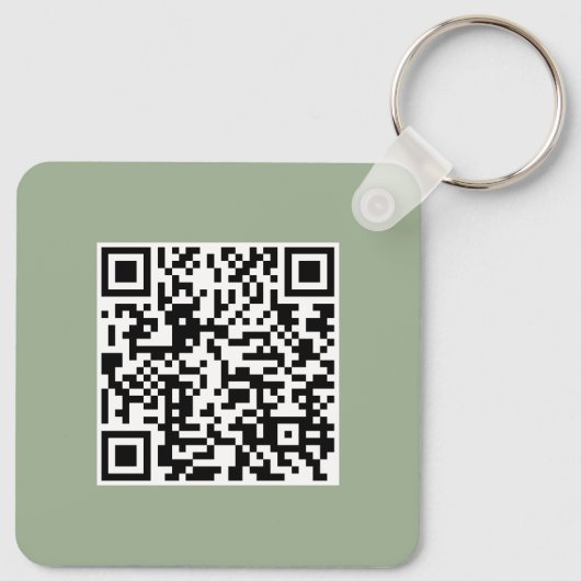 Moderne Salbeigrüne QR-Code-Geschäftsförderung Schlüsselanhänger (Rückseite)