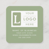 Moderne Salbeigrüne QR-Code Minimalistisches benut Quadratische Visitenkarte (Vorderseite)