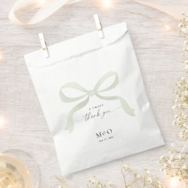 Moderne Salbeigrüne Schleife Eine süße Dankeschön- Geschenktütchen