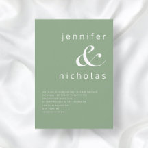 Moderne Salbeigrüne Typografie-Hochzeit