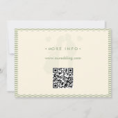 Moderne Salbeigrüne Wellige Streifen QR-Code Hochz Save The Date (Rückseite)