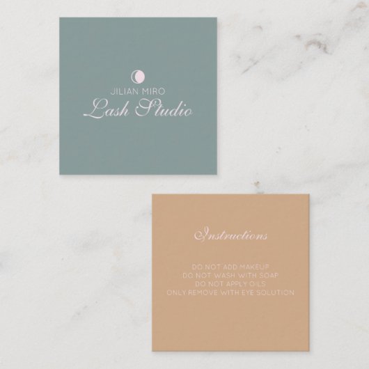 Moderne Salon Beauty Eyelash Studio Anleitungen Mitteilungskarte (Vorne/Hinten)