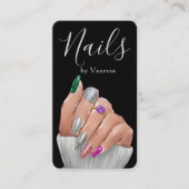 Moderne Salon-Branding-Nagelstudio-QR-Code-Chic Visitenkarte (Vorderseite)