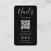 Moderne Salon-Branding-Nagelstudio-QR-Code-Chic Visitenkarte (Rückseite)