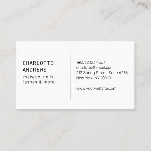 Moderne Salon Business Card Visitenkarte (Rückseite)