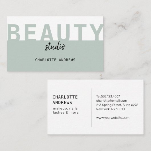 Moderne Salon Business Card Visitenkarte (Vorne/Hinten)