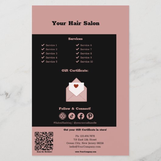 Moderne Salon-Geschenkgutschein-Werbeaktion Flyer (Hinten)