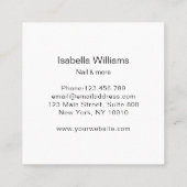 Moderne Salon Gold Glitzer Nails Quadratische Visitenkarte (Rückseite)