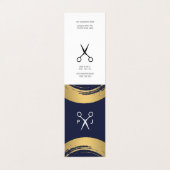 Moderne Salon Monogram / Gold Brushed / Stylist Visitenkarten (Außenseite Aufgefaltet)