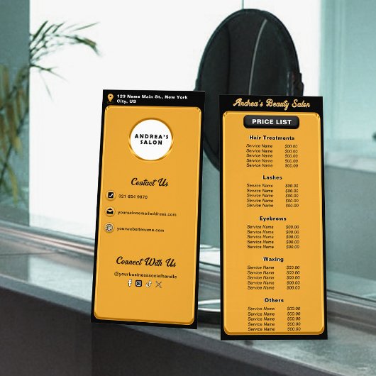 Moderne Salondienste für Minimalistische Schwarze- Werbekarte