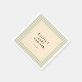 Moderne Sammlung Green Gingham Baby Dusche Collect Serviette (Ecke)