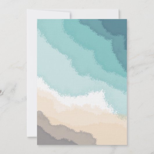 Moderne Sandstrandwellen für immer Hochzeit Einladung (Rückseite)