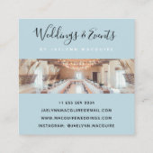 Moderne, sanft blaue, elegante Schriftsignatur Quadratische Visitenkarte (Rückseite)