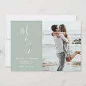 Moderne sanfte botanische Hochzeit rettet das Datu Save The Date (Vorderseite)