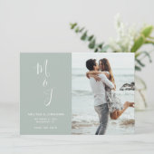 Moderne sanfte botanische Hochzeit rettet das Datu Save The Date (Stehend Vorderseite)