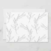 Moderne sanfte botanische Hochzeit rettet das Datu Save The Date (Rückseite)