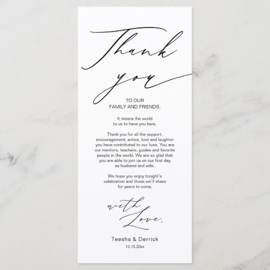 Moderne, sanfte Hochzeitsplattform dank Karte (Vorderseite)