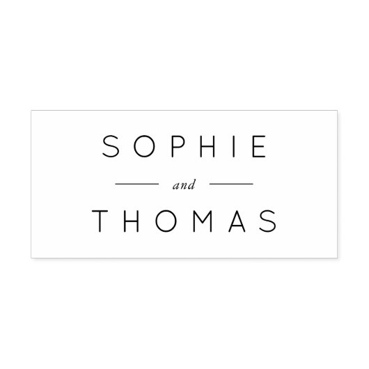 Moderne Sans Serif- und Serienname-Hochzeit Permastempel (Design)