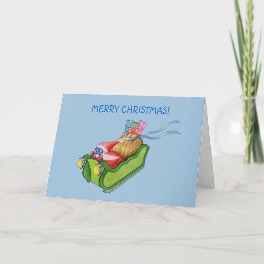 Moderne Santa Card Feiertagskarte (Vorderseite)