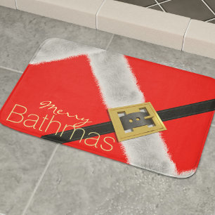 Moderne Santa Festivals, Rot und Weiß Bath Mat Badematte