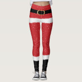 Moderne Santa Mrs. Claus Kostüme Niedlicher Spaß W Leggings (Vorderseite)