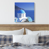 Moderne Santorini Griechenland gestresste Canvas P Leinwanddruck (Insitu (Schlafzimmer))