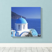 Moderne Santorini Griechenland gestresste Canvas P Leinwanddruck (Insitu (Holzboden))
