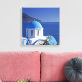 Moderne Santorini Griechenland gestresste Canvas P Leinwanddruck (Insitu (Wohnzimmer))