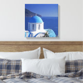 Moderne Santorini Griechenland gestresste Canvas P Leinwanddruck (Insitu (Schlafzimmer))