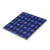 Moderne Saphir-blaue Marine Geometric Art Fliese (Seite)