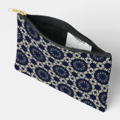 Moderne Sapphire & Pearls Abstrakt Dot Art Zubehörtasche (Offen)