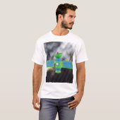 Moderne Satellitenillustrationsdesign. T-Shirt (Vorne ganz)
