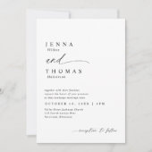 Moderne, saubere, einfache handgeschriebene Hochze Einladung (Vorderseite)