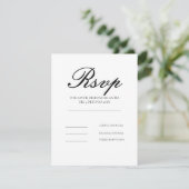 Moderne saubere, elegante RSVP-Karte in Spanisch (Stehend Vorderseite)