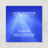 Moderne Saubere Elegantes Design Blaues Licht Luxu Quadratische Visitenkarte (Rückseite)