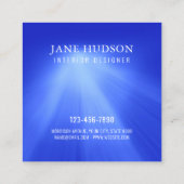 Moderne Saubere Elegantes Design Blaues Licht luxu Quadratische Visitenkarte (Rückseite)