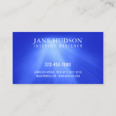 Moderne Saubere Elegantes Design Blaues Licht luxu Visitenkarte (Rückseite)