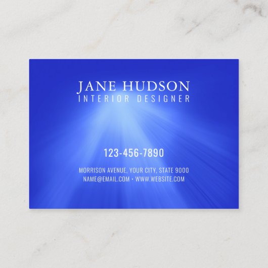 Moderne Saubere Elegantes Design Blaues Licht luxu Visitenkarte (Rückseite)