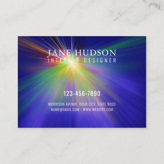 Moderne Saubere Elegantes Design, farbenfroh Licht Visitenkarte (Rückseite)