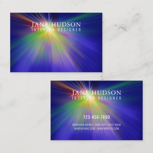 Moderne Saubere Elegantes Design Farbenfrohe Licht Visitenkarte (Vorne/Hinten)