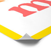 Moderne saubere farbenfrohe gelbe Weiße frohe Weih Poster (Ecke)