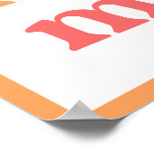 Moderne saubere farbenfrohe Orange White Frohe Wei Poster (Ecke)