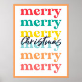 Moderne saubere farbenfrohe Orange White Frohe Wei Poster (Vorne)