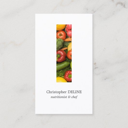 Moderne saubere, farbige Gemüse Nutritionist Koch Visitenkarte (Vorderseite)