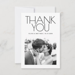 Moderne saubere Hochzeit | Minimalistische elegant Dankeskarte