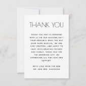 Moderne saubere Hochzeit | Minimalistische elegant Dankeskarte (Rückseite)