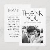 Moderne saubere Hochzeit | Minimalistische elegant Dankeskarte (Vorne/Hinten)