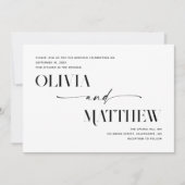 Moderne, saubere minimalistische Foto Hochzeit + Q Einladung (Vorderseite)