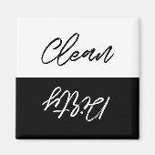 Moderne saubere oder saubere Geschirrspülmaschine Magnet (Vorne)